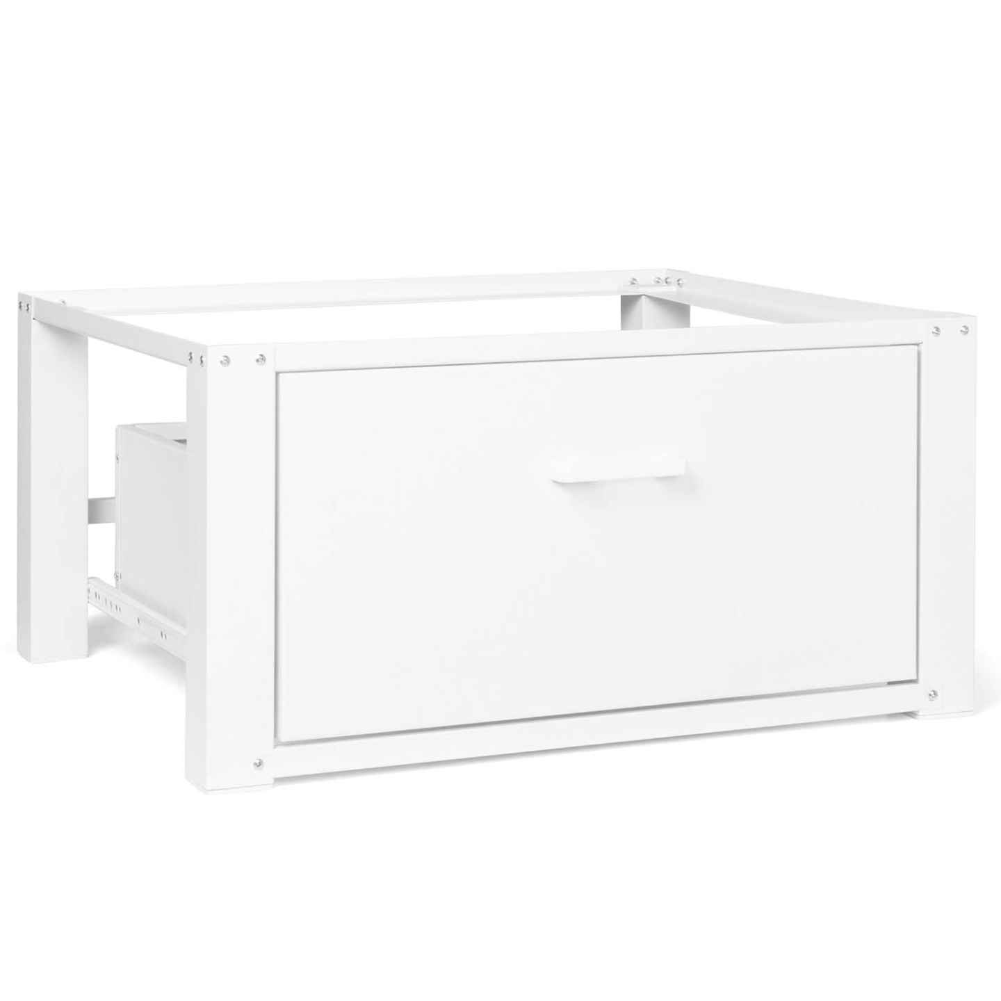 Support pour machine à laver 63 x 54 cm socle réhausseur en métal avec tiroir - 2