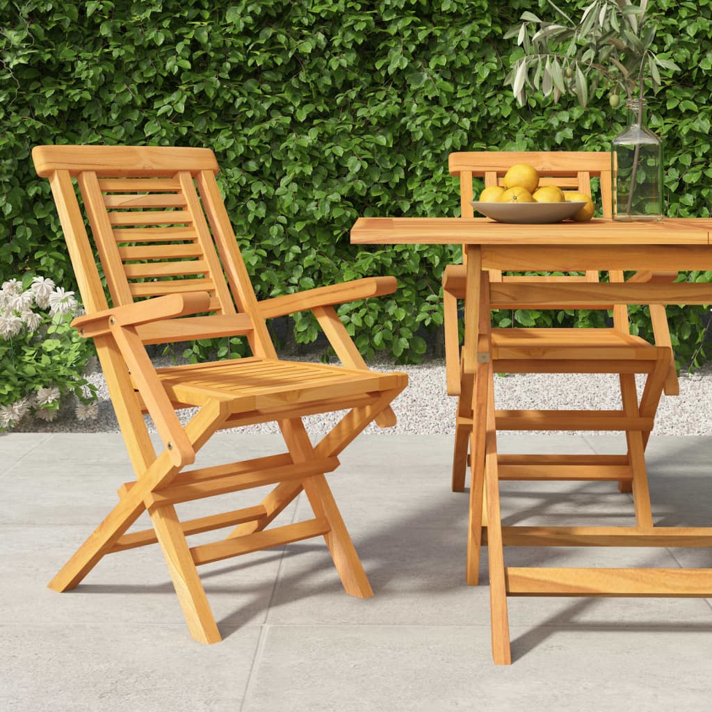 Chaises de jardin pliantes 2 pcs 56x63x90 bois massif teck | Leroy Merlin