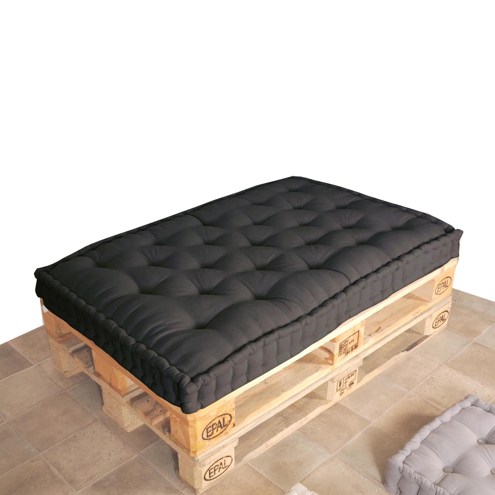 Matelas palette capitonné 80x120cm, Anthracite - 3