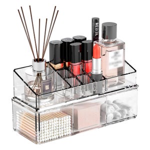 Boîte De Rangement De Maquillage Avec Tiroirs - Organisateur Vanity Bureau Et Voyage Rose/bleu/vert