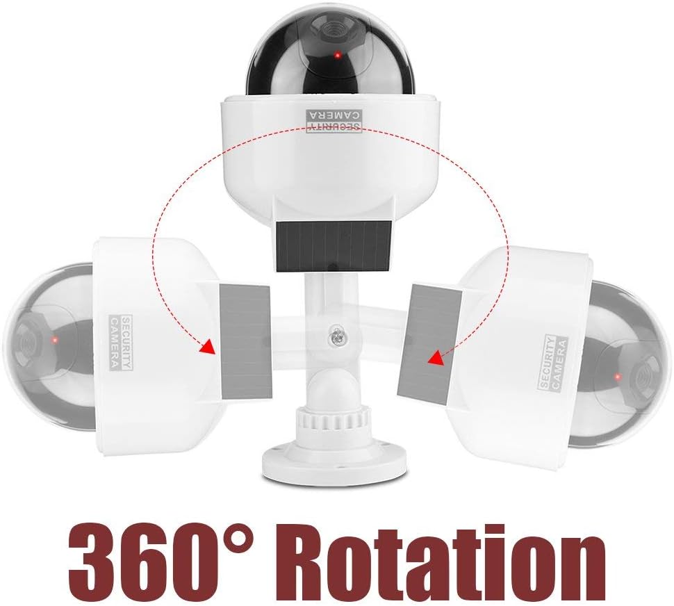 Caméra factice, caméra de sécurité Murale étanche Caméra de sécurité Solaire en Forme de dôme réaliste intérieur/extérieur pour la Maison/entrepôt - 3