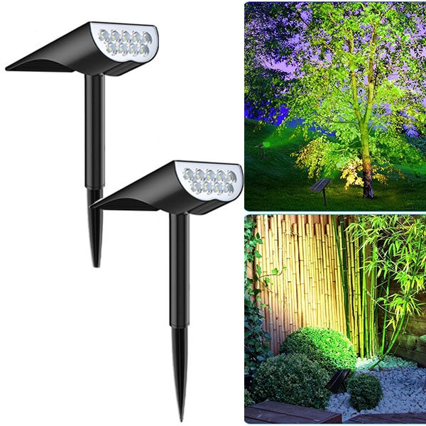 2 sztuki zielonego światła, reflektor solarny 9LED, wodoodporny IP65, automatyczne włączanie/wyłączanie światła słonecznego do krajobrazu