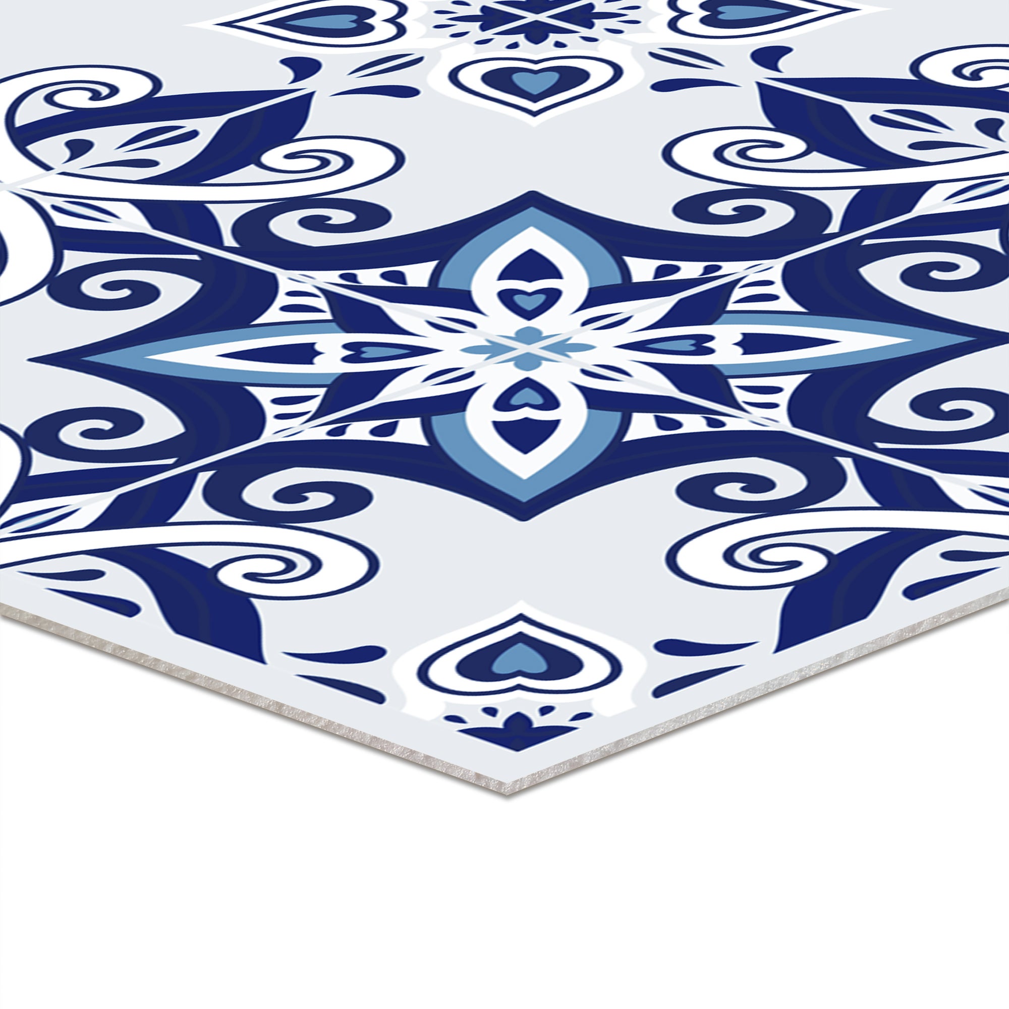 Tapis/ Bleu et blanc / 61x152 cm - RUNNER/ Créé et fabriqué en France / DADA ART - 2
