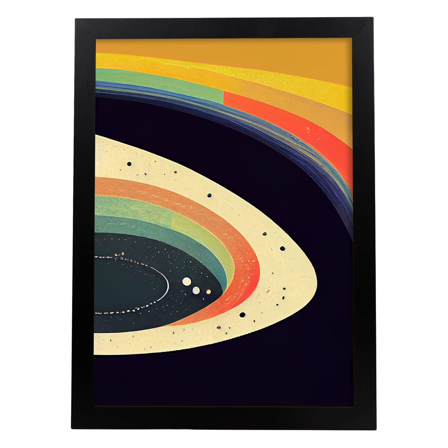 Nacnic lámina en estilo abstracto moderno órbita llamativas y modernas ilustraciones artísticas a todo color para el diseño y a3 marco negro
