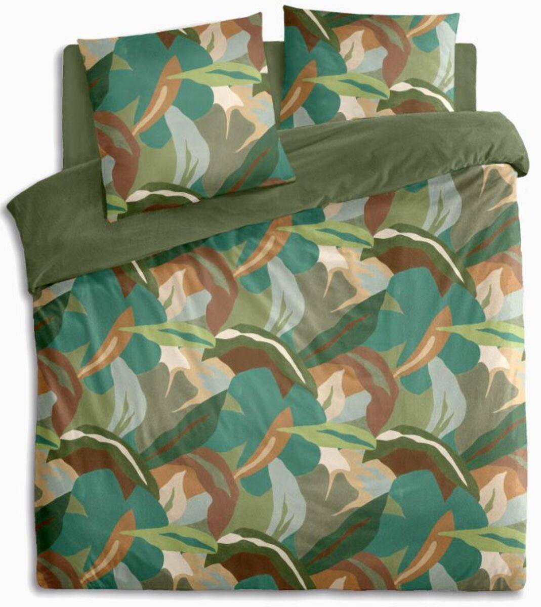 Parure De Lit 240x220 Cm Percale Coton Gustav Vert Émeraude 3 Pièces - Housse Couette Et Taies