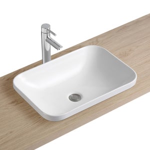 Vasque rectangulaire à encastrer en céramique blanche 53 x 37cm PALMA