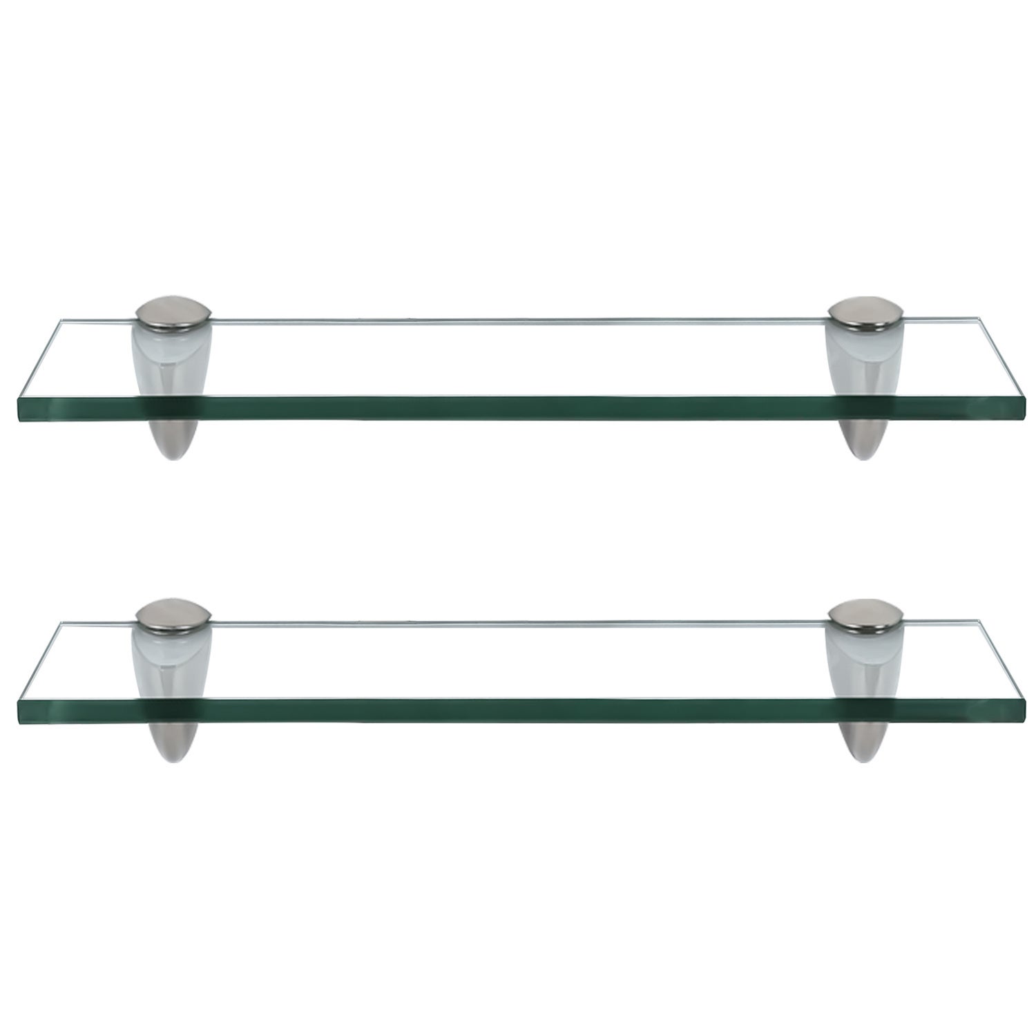 Półka ścienna | Panele półkowe przezroczyste szkło 40 x 10 cm do kuchni i łazienek 2 szt.