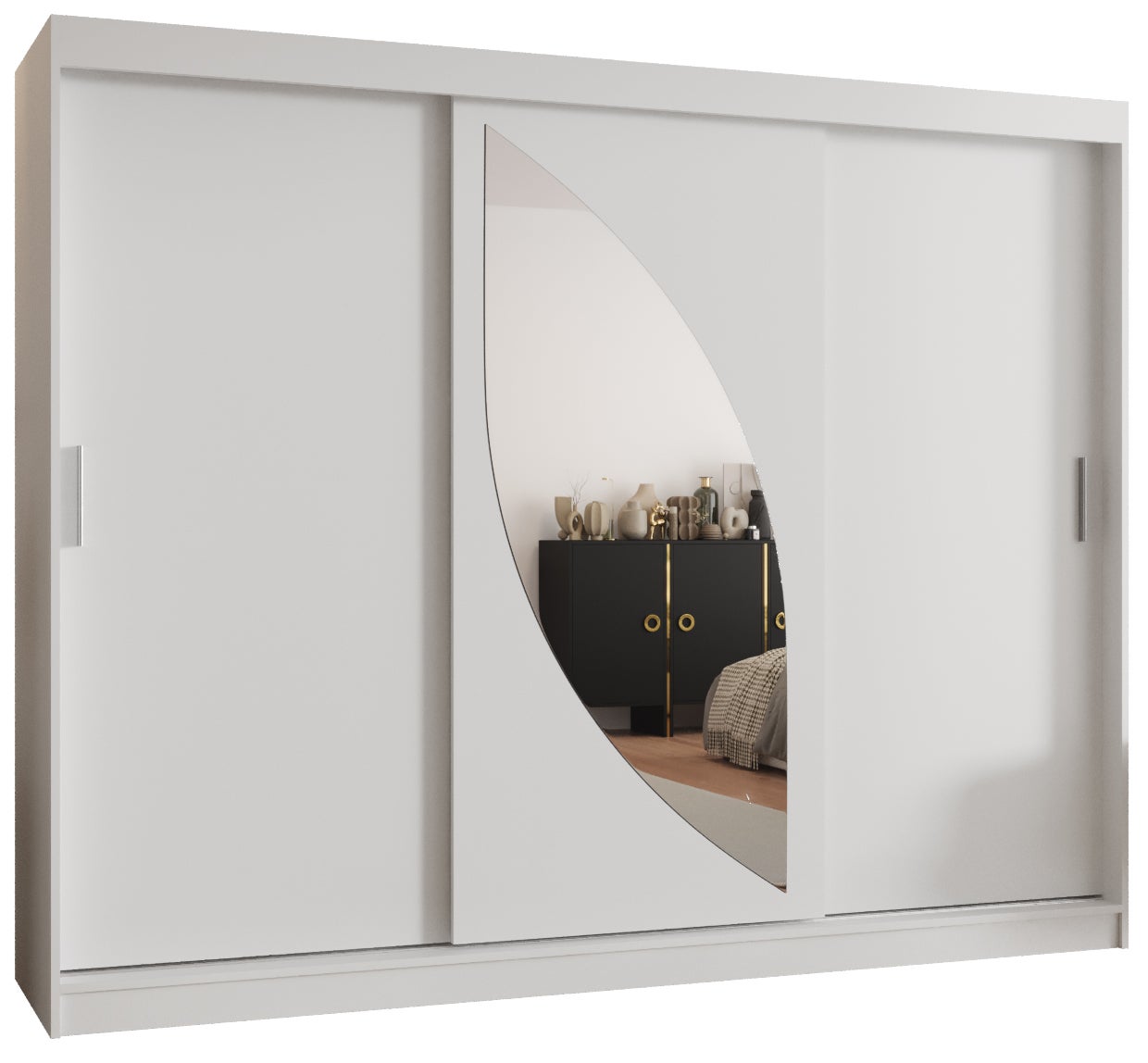 Szafa przesuwna garderoba MILO 250 x 62 x 200 cm Biały - Abiks Meble