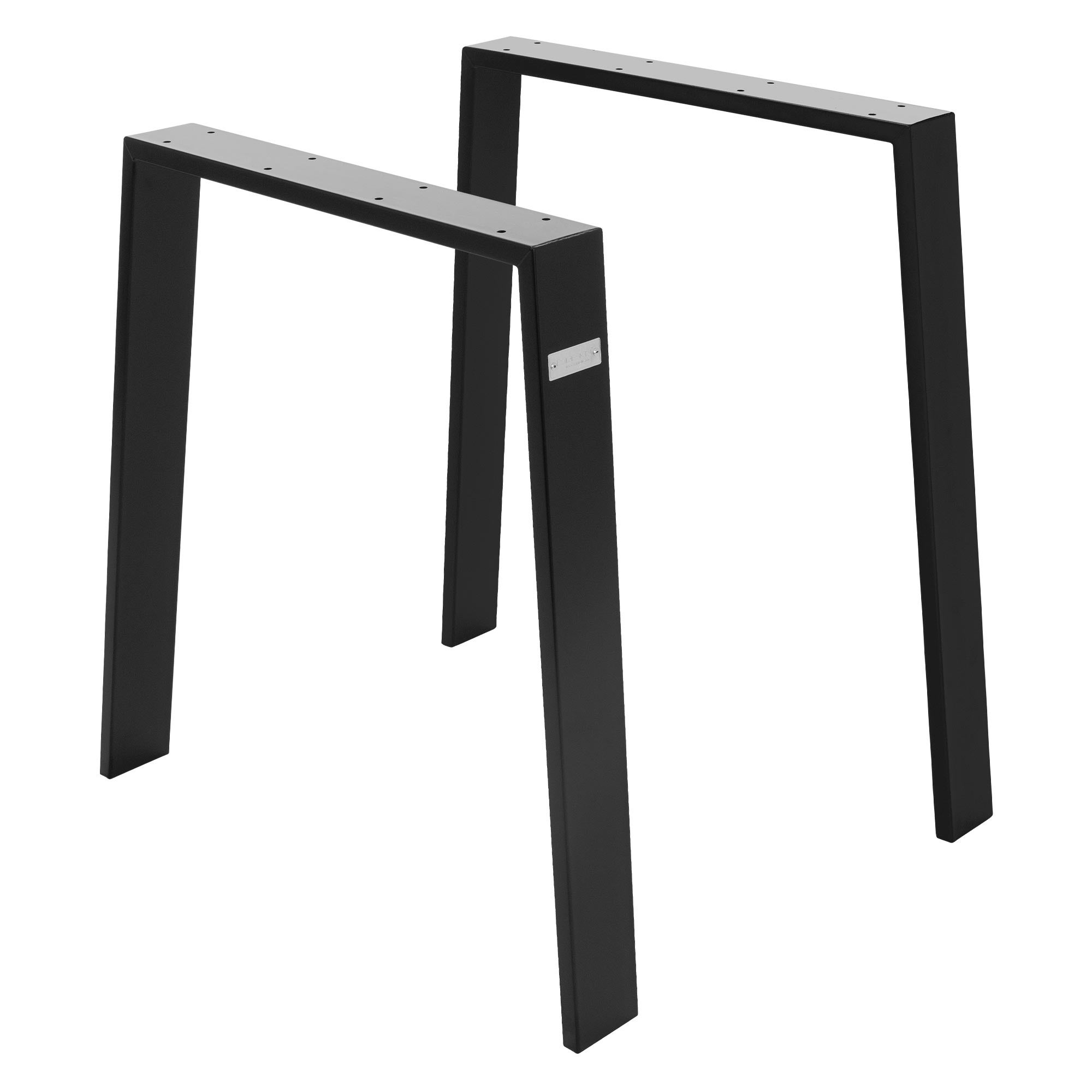 ML-Design zestaw 2 nóg stolowych loft 75x72 cm metalowe czarny U-kształtne profil 8x2 cm metalowy stelaż wzornictwo przemysłowe podstawa mebli