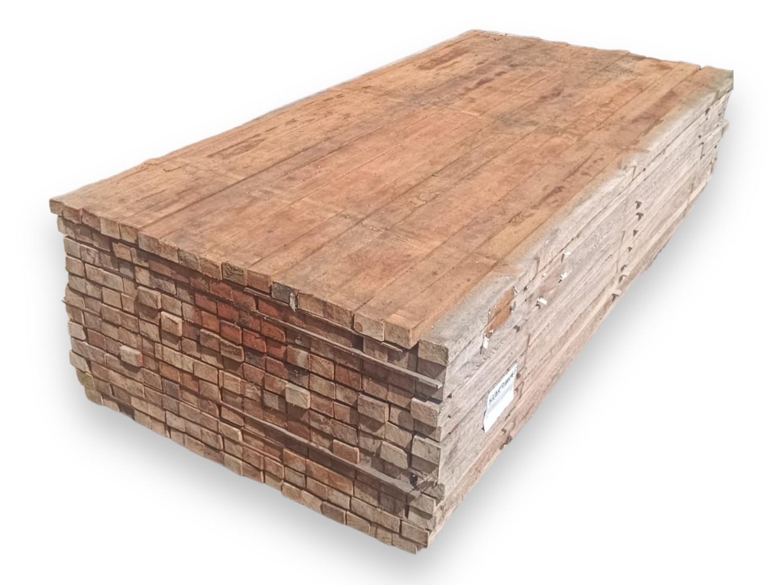 Lot de 10 lattes pour tasseaux extérieurs en bois tropical Angelim Pedra 5x3x105 cm - 2