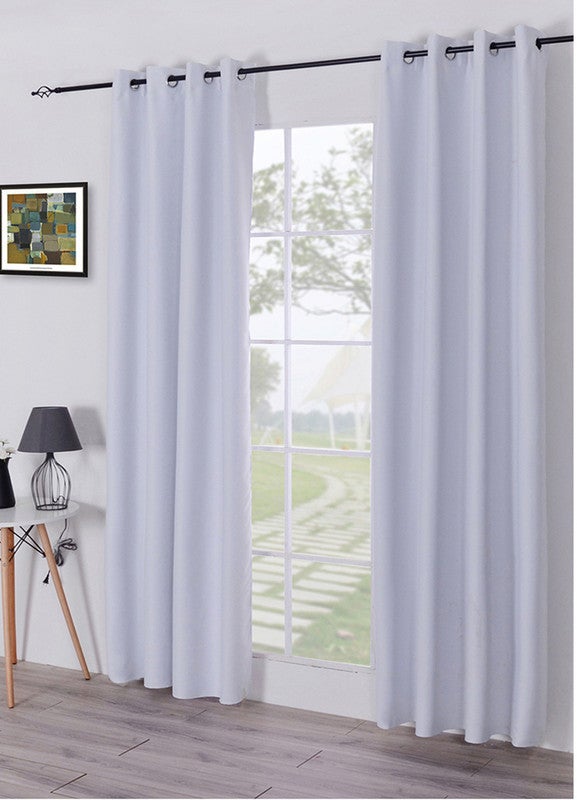 Cortina opaca de tela de alta precisión con efecto térmico blanco gris 140*260cm-individual