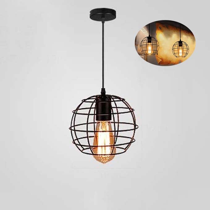Rustykalna i kreatywna klatka w stylu industrialnym retro z regulacją, gwint E27, idealna do salonów, kawiarni i barów.