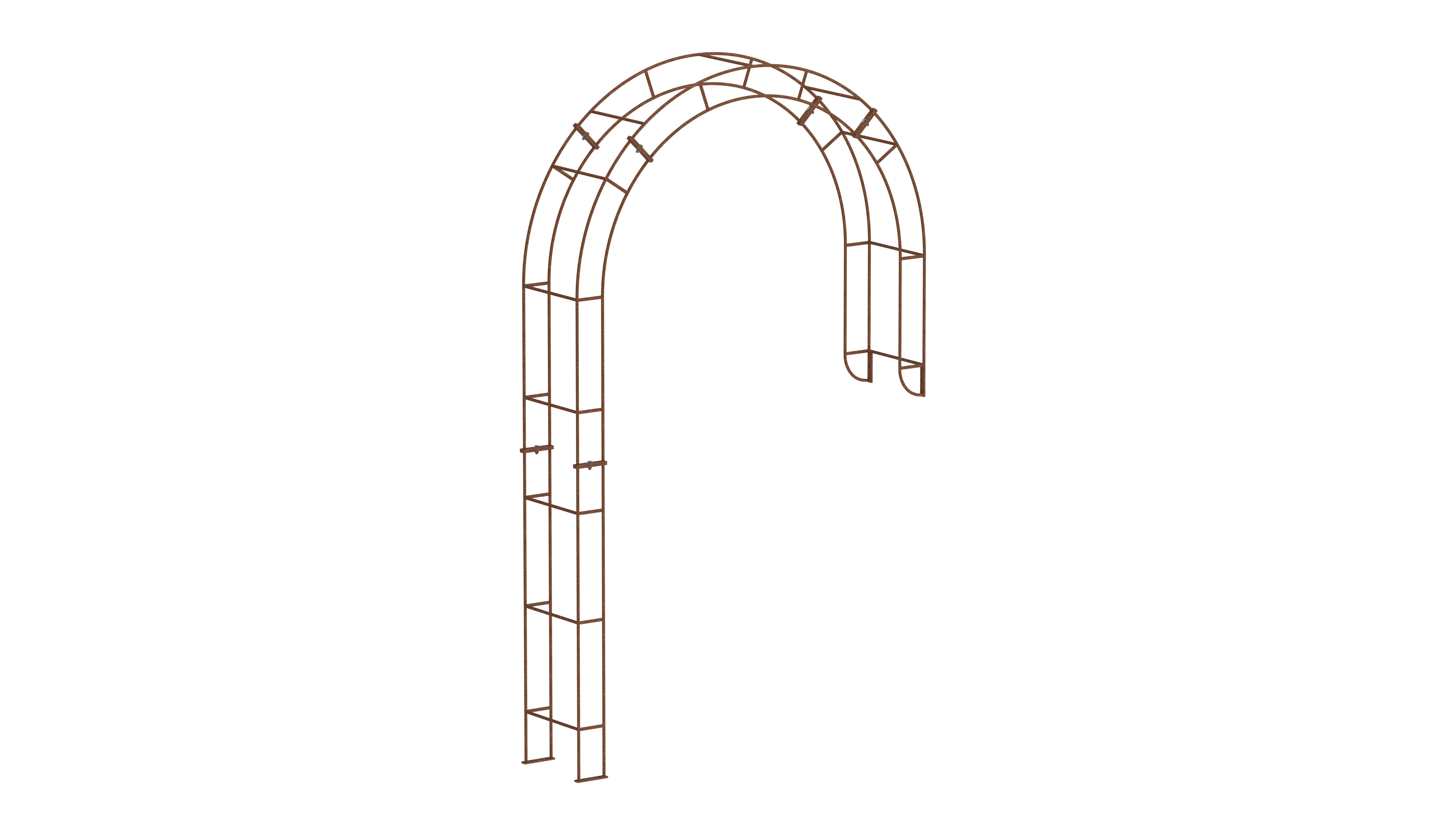 ELEO Demi arche de jardin en métal Cremona, rouillée, 140x34x230 cm Arc