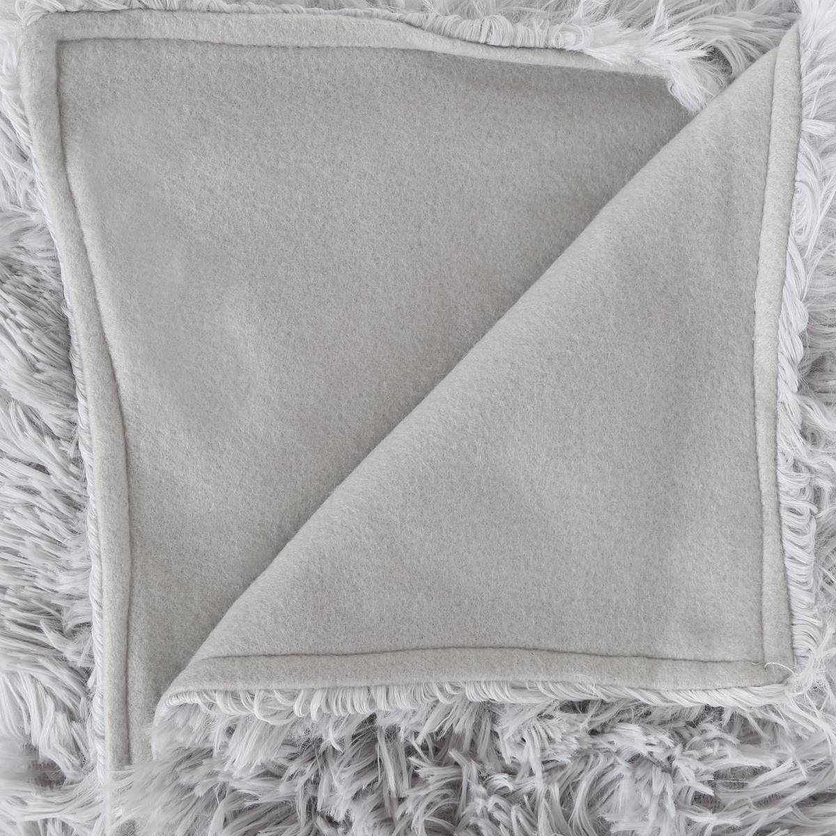 Plaid - fausse fourrure - gris - 120x160 cm - Atmosphera créateur d'intérieur - 4