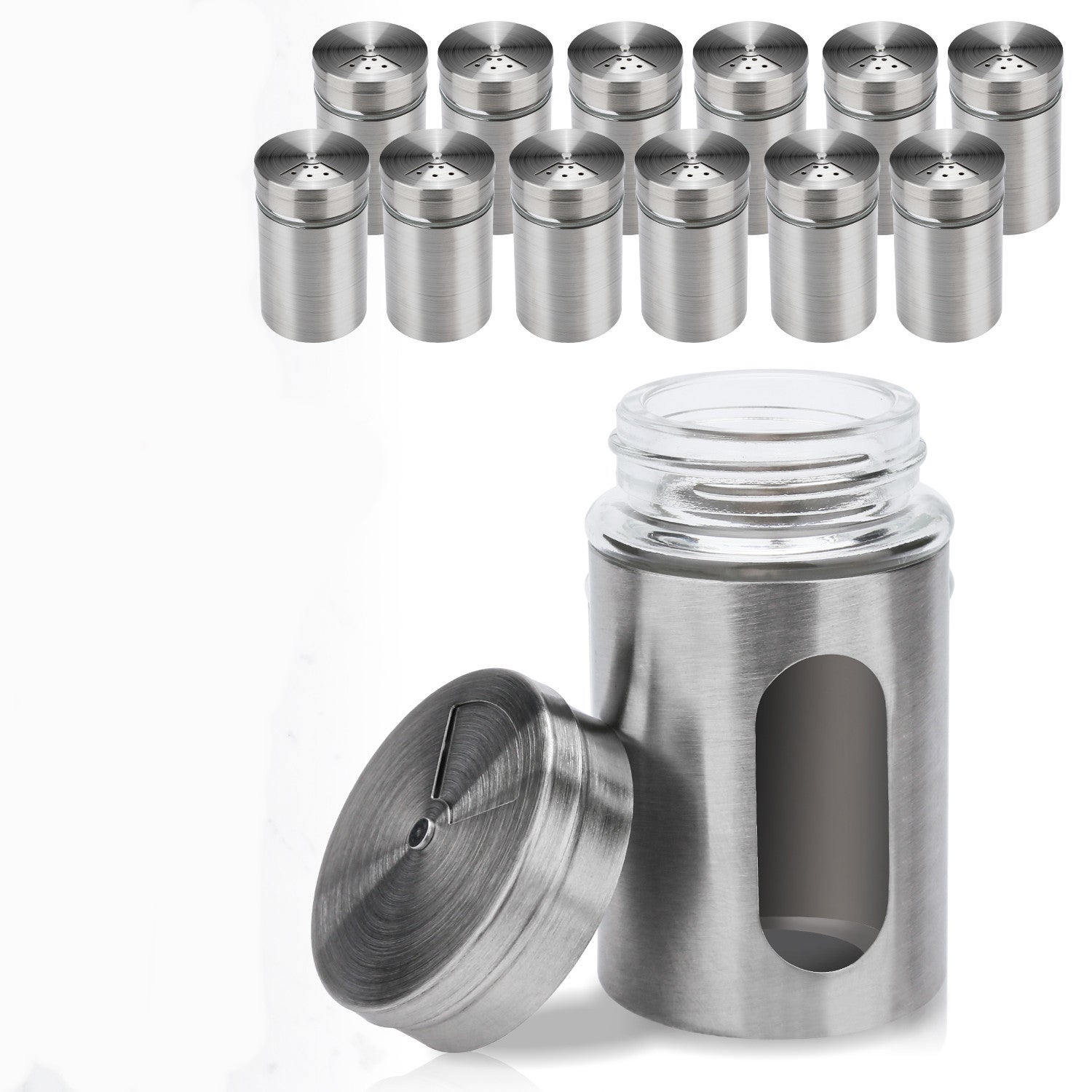 Portaspezie in acciaio inox per 5 barattoli di spezie