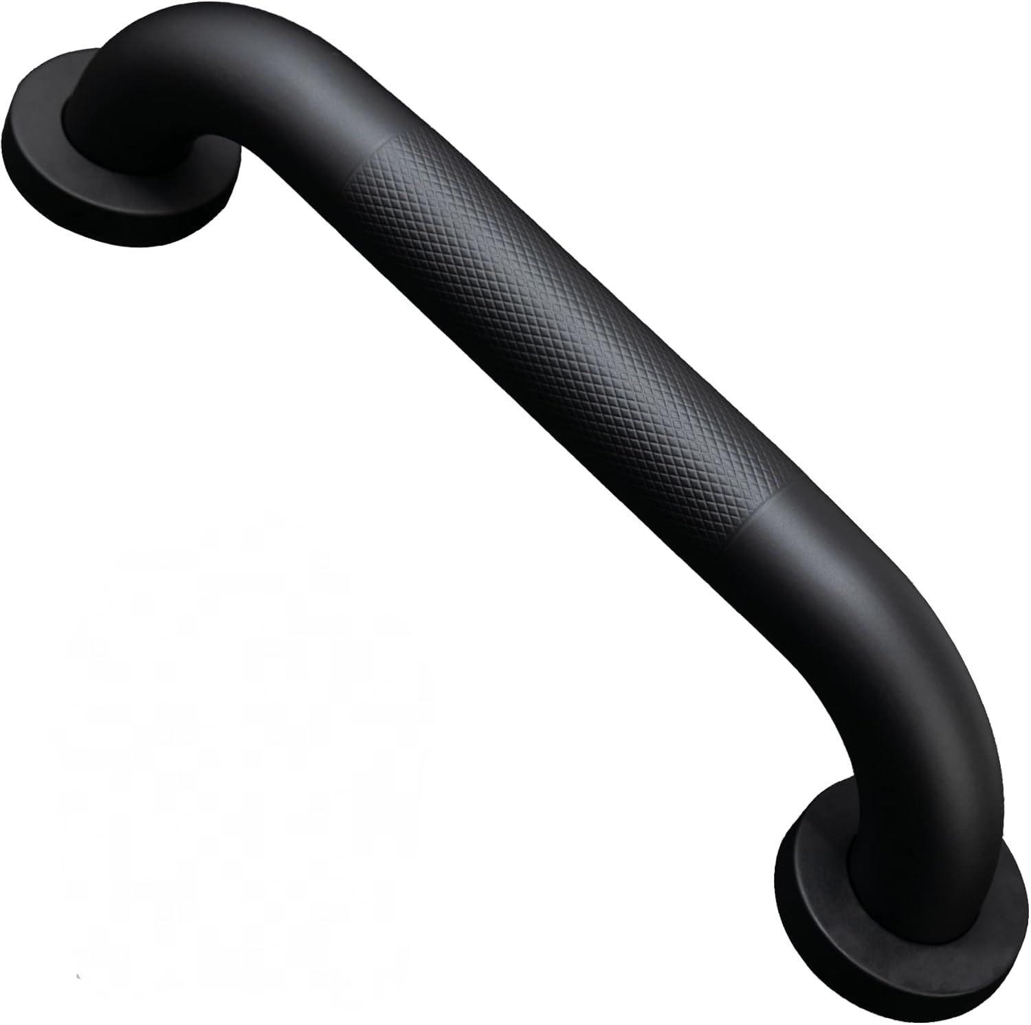 Uchwyt łazienkowy antypoślizgowy z radełkowanym uchwytem (2 sztuki, 30 cm, czarny)