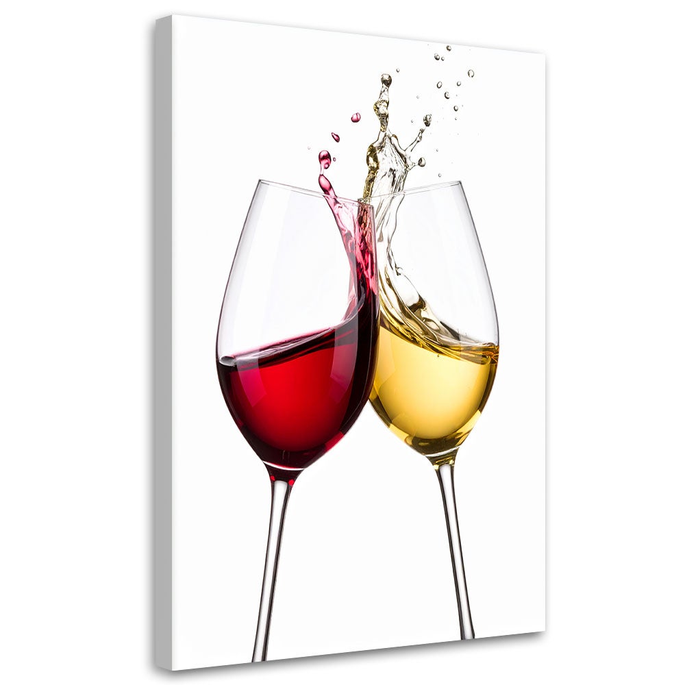 Obraz do salonu kuchni jadalni, Biale i czerwone wino 40x60