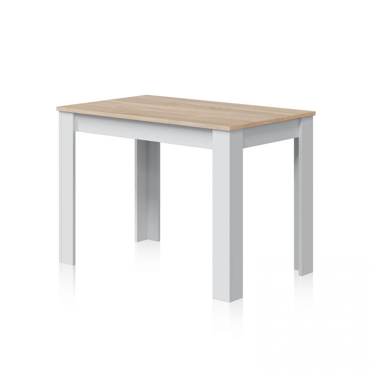 Duehome  Mesa De Comedor Dina Artik ( Mate), Roble Canadian 109 X 78 X Cm Blanco , Leroy Merlin