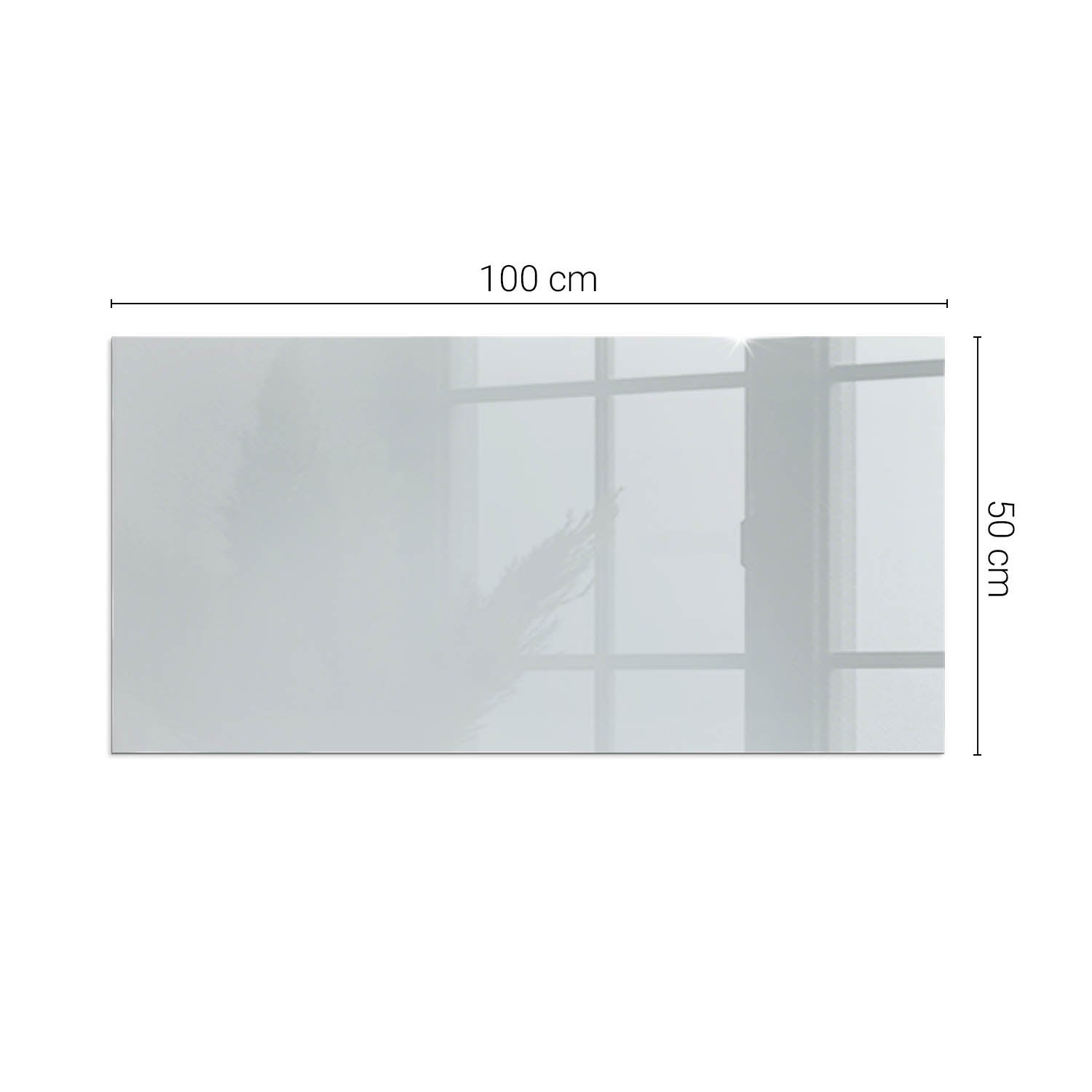 Prostokątna płyta szklana ochronna pod piecyk, kominek - 100x50 cm - Kolor Szary - TULUP - 2