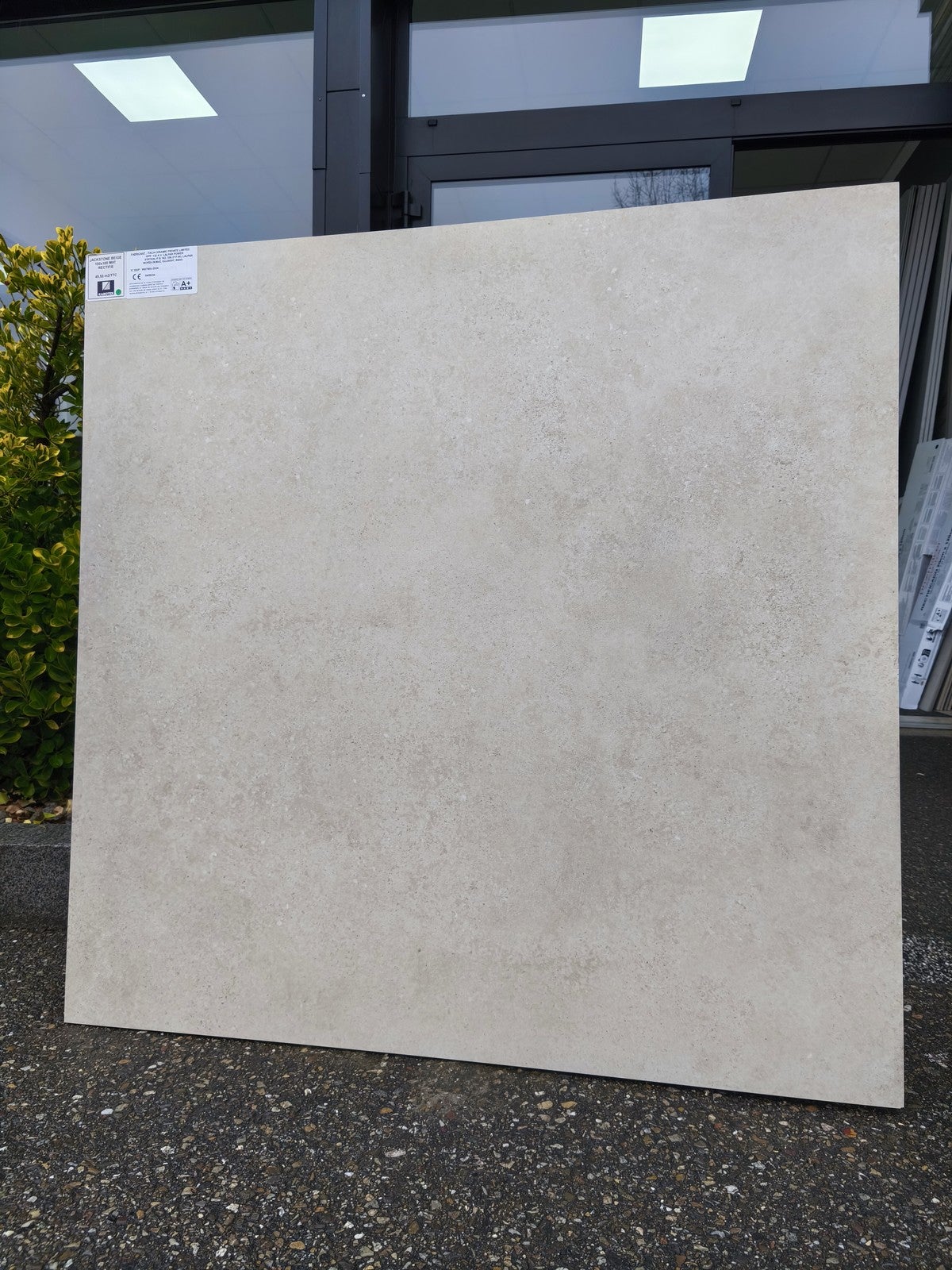 Carrelage sol/mur effet béton rectifié JACKSTONE BEIGE CARVING MAT L.100 x l.100cm - 3