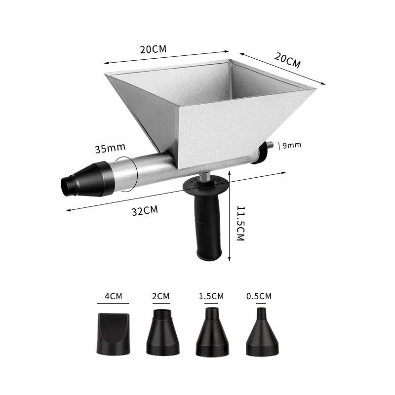 Pistolet à joint électrique portable, pistolet à ciment électrique, pour le jointoiement de mortier de murs et de sols en pierre, avec 4 buses - 2