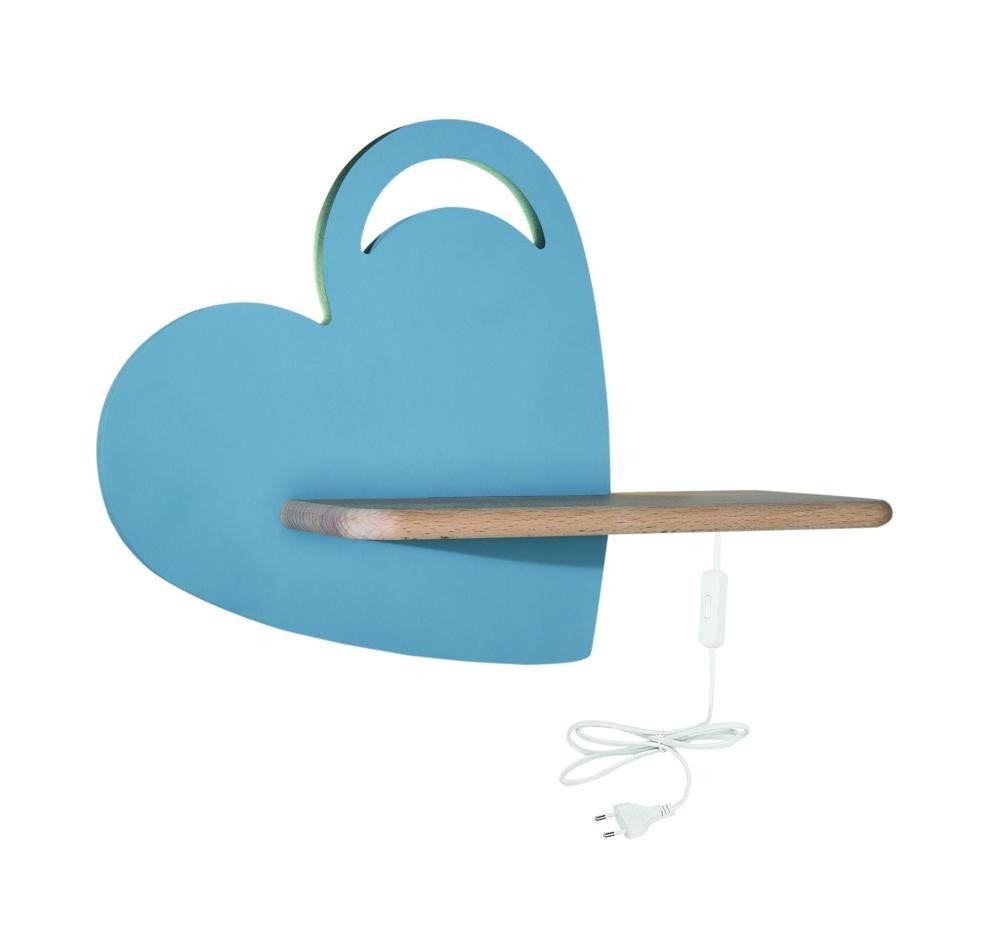 Kinkiet ścienny Heart niebiesko-jasne drewno LED 5W 4000K 250lm wym: 26 x 36 x 12 cm metal IP20 Candellux