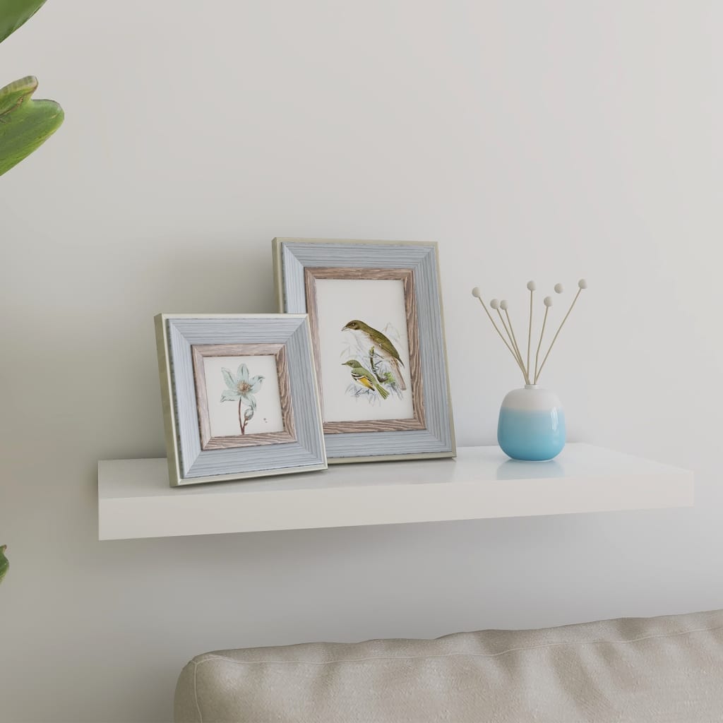 Étagère murale flottante Chêne et blanc 60x23,5x3,8 cm MDF - 2