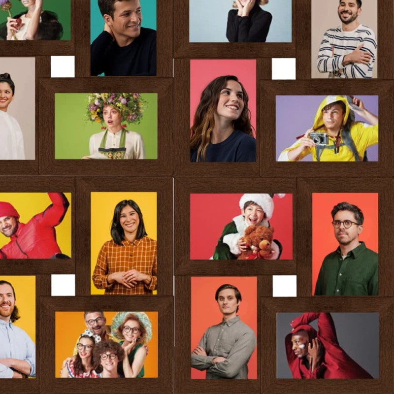 Collage de cadres photo de photo 24x(13x18 cm) Marron foncé MDF - 4