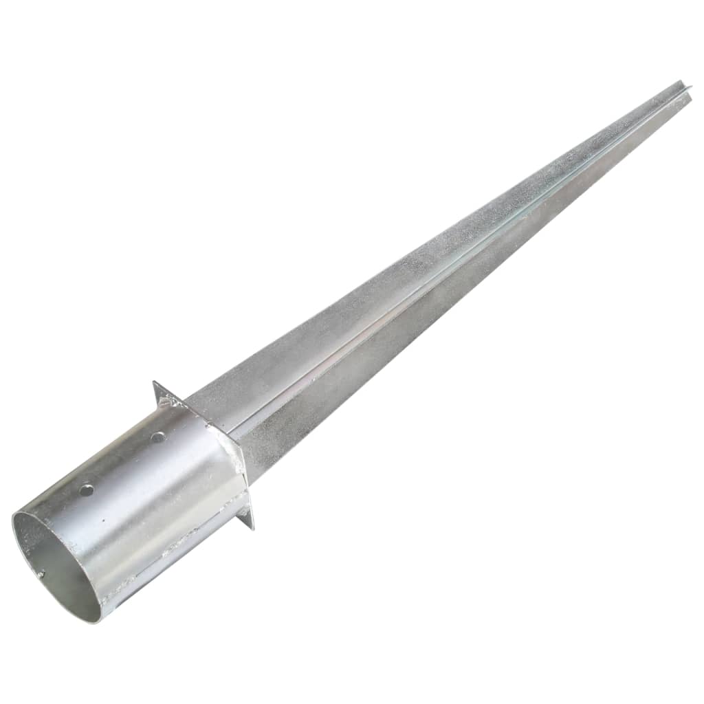 vidaXL Piquets au sol 2 pcs Argenté 10x76 cm Acier galvanisé - 3