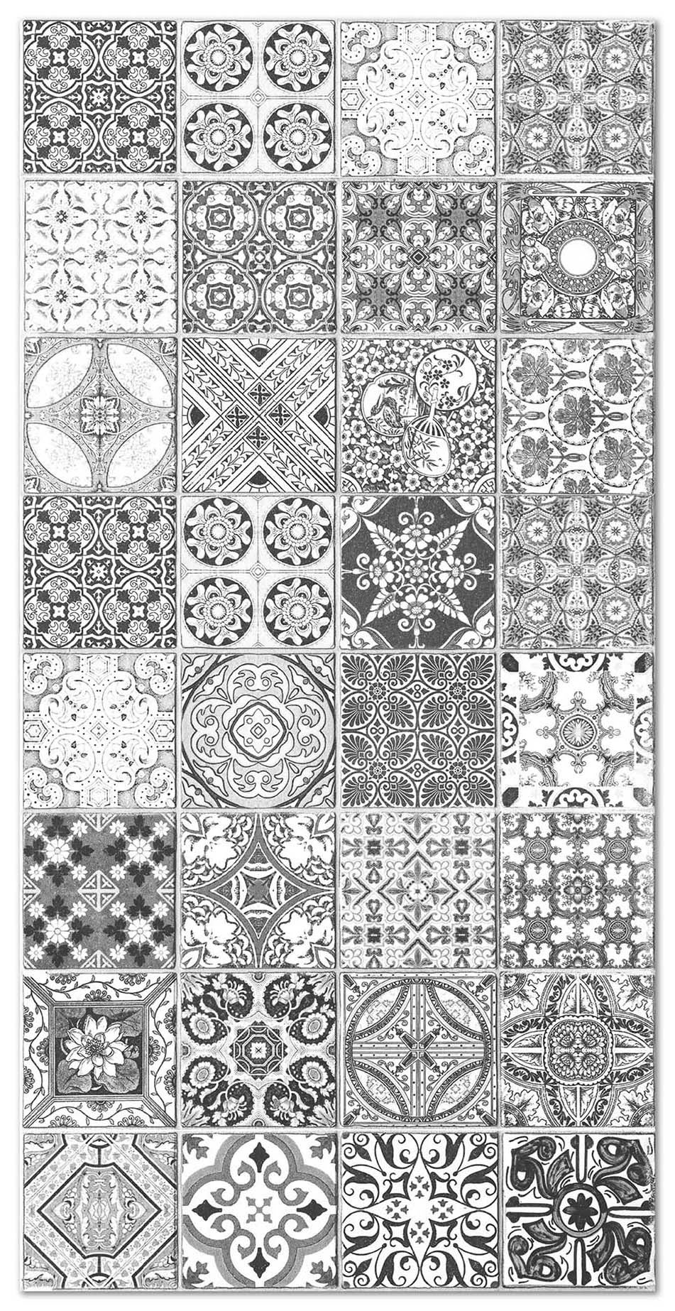 Panorama alfombra vinílica hidráulica jaén gris 200x200 cm - alfombra cocina vinilo - alfombra salón antideslizante e ignífuga