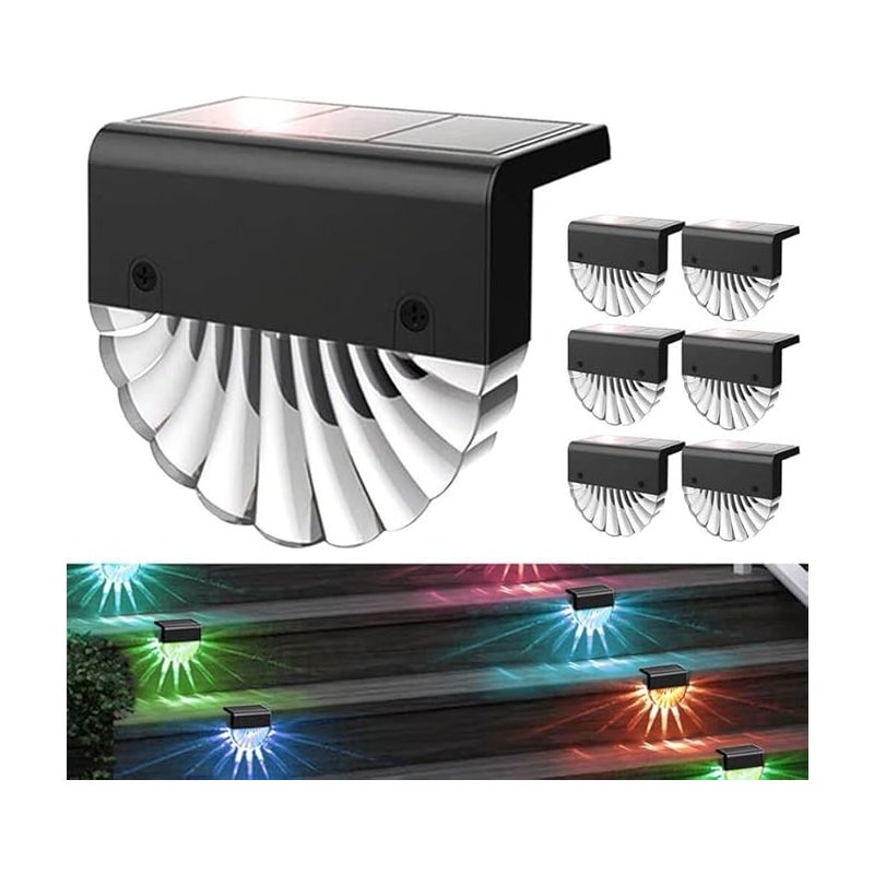 Zestaw 6 lamp solarnych do ogrodu, tarasu, schodów, wodoodpornych, ciepłych i kolorowych