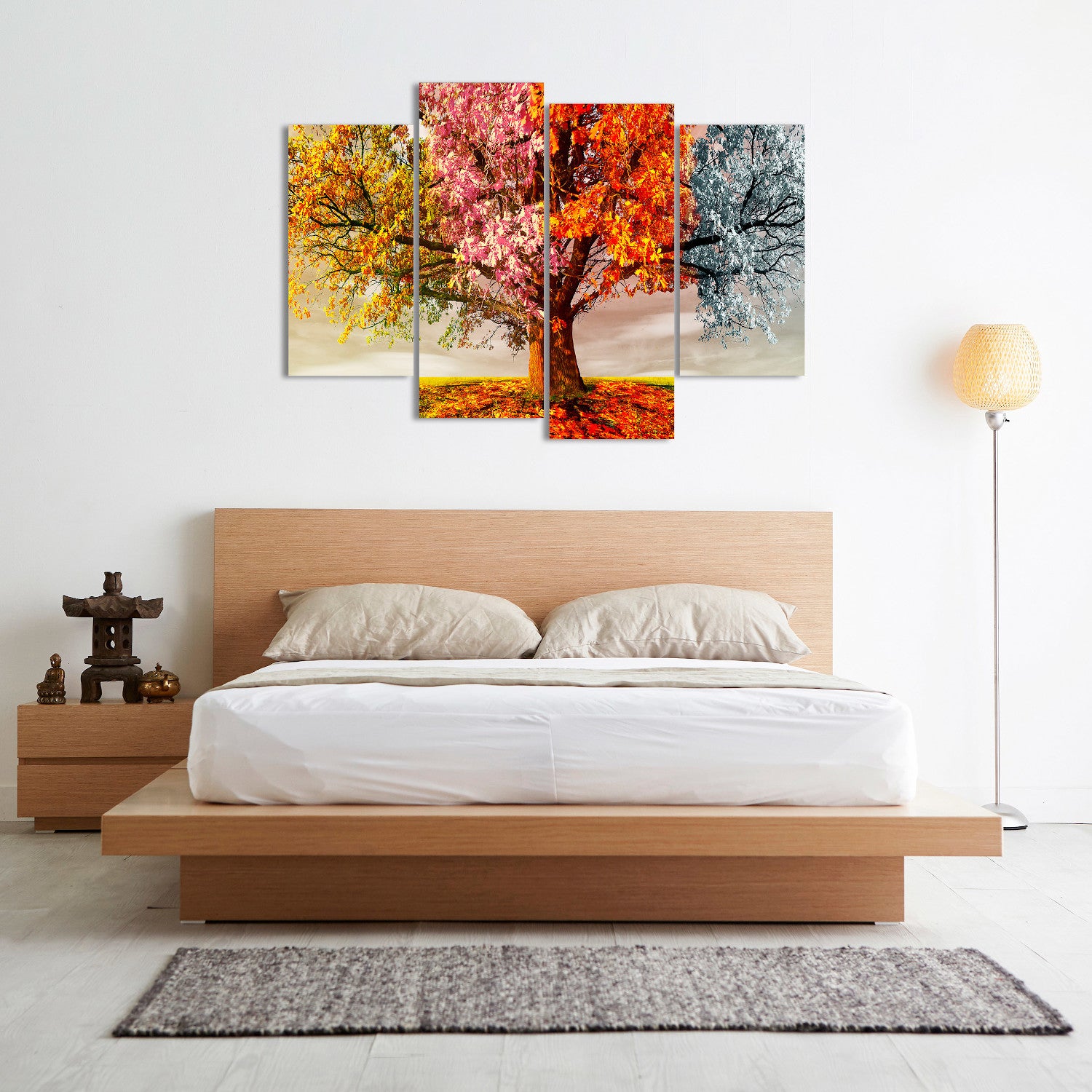 DekoArte - Impression Sur Toile Moderne | Décoration Pour Le Salon Ou Chambre | Paysage Arbres Quatre Saisons | 120x85cm - 3