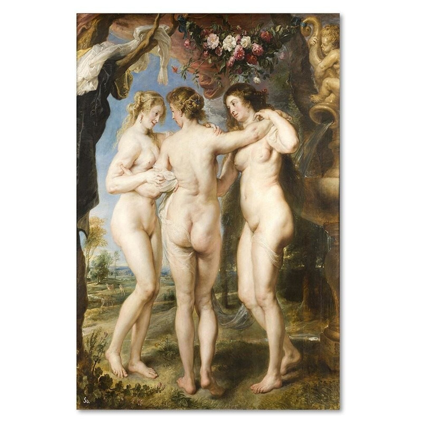 Obraz na płótnie, Trzy gracje - P. P. Rubens reprodukcja 70x100