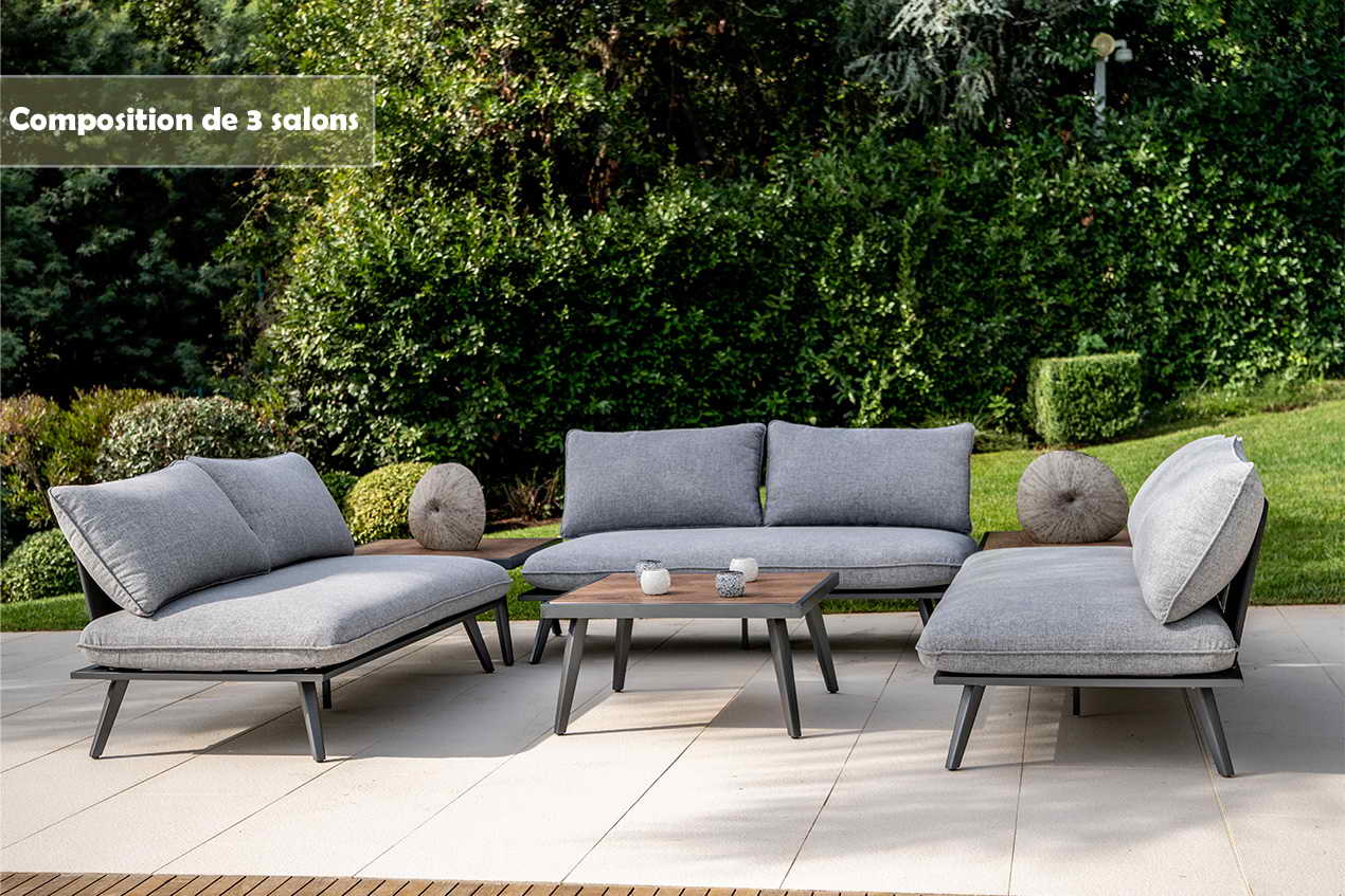 Salon de jardin modulable Antao 6 places gris Creador® | Leroy Merlin