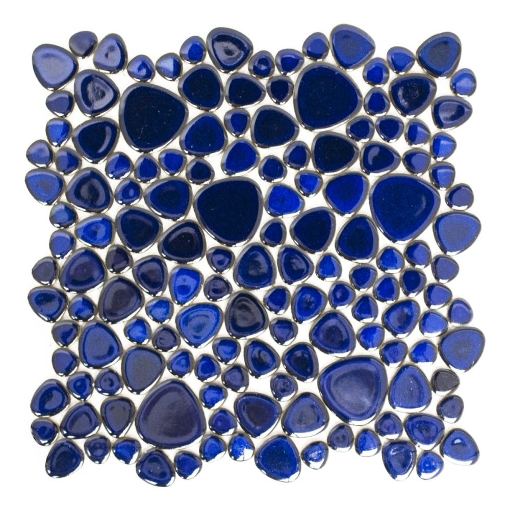 Mosaïque de Bouton Loop Rundmosaik Bleu Anthracite Carreaux Mosaique Mosaïque de Bouton Loop Rundmosaik Bleu Anthracite Carreaux Mosaique