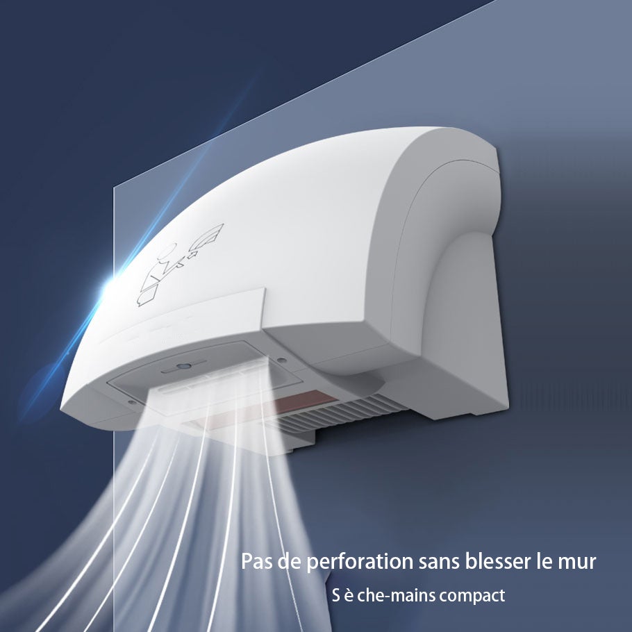 Sèche-mains automatique compact 1200W avec détection infrarouge, séchage rapide, léger et silencieux pour usage domestique et commercial - 2