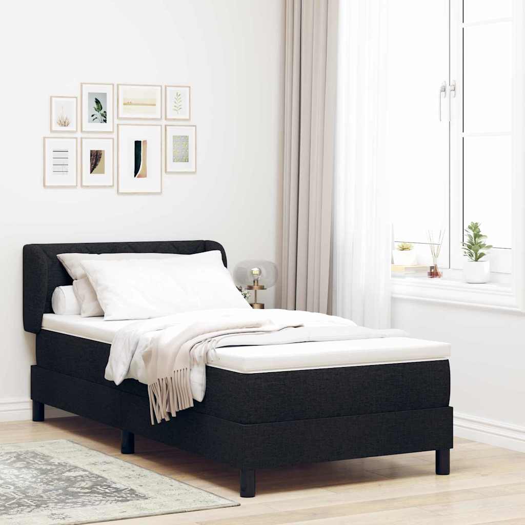 Vidaxl Cama Tipo Box Spring Con Colchón 90 X 190 Cm Tela Negro , Leroy Merlin