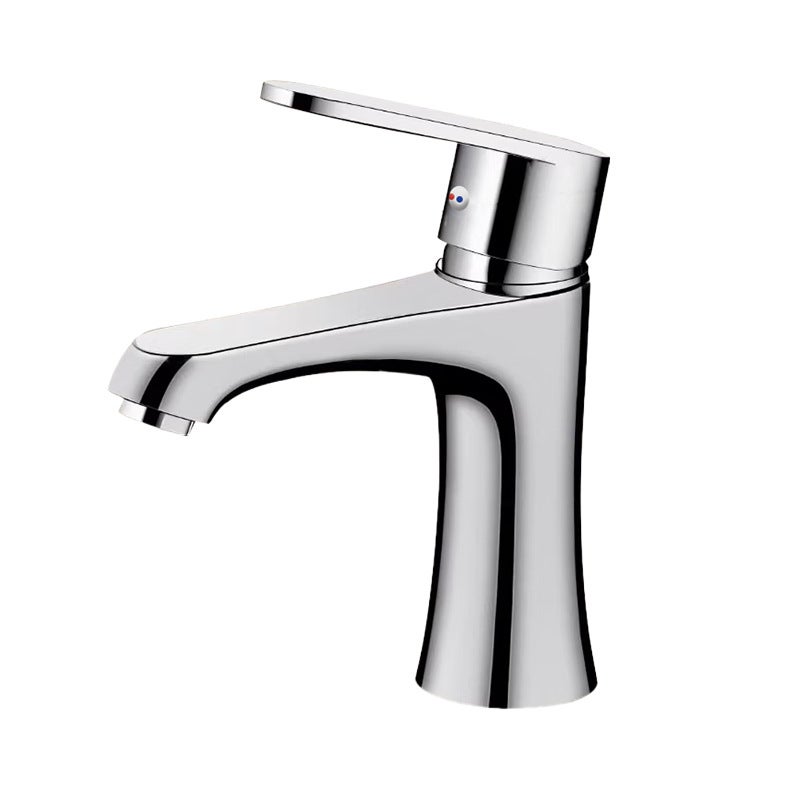 Jednouchwytowa bateria umywalkowa, zimna woda, chromowany mosiądz, cichy zawór ceramiczny do łazienki, toalety dla gości