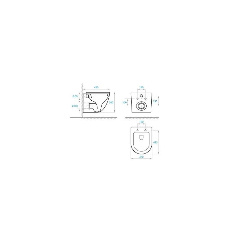 Bâti-support GEBERIT Duofix pack réservoir encastrable et plaque DELTA 01 Blanc BR avec WC suspendu ROUND SMART Blanc Tornade 3.0 par KP - 6