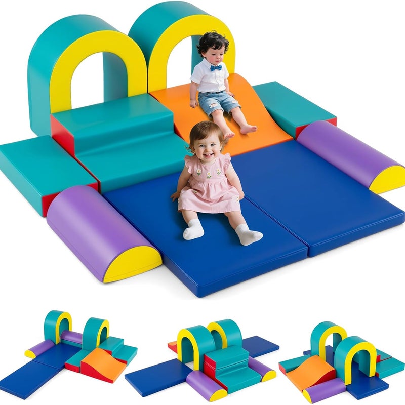 10 Szt. Tor Przeszkód dla Niemowląt Montessori, Tor Wspinaczkowy z EPE ze Wzmocnionymi Szwami, Konstrukcja Umożliwiająca Nieskończoną Liczbę (Zielony)