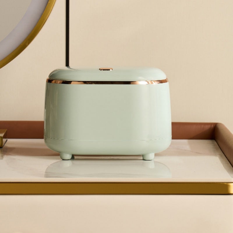 BEXTCOK Mini poubelle avec couvercle, poubelle amovible, poubelle à bouton-poussoir, pour bureau ou salle de bain (19 × 12 × 14 cm)
