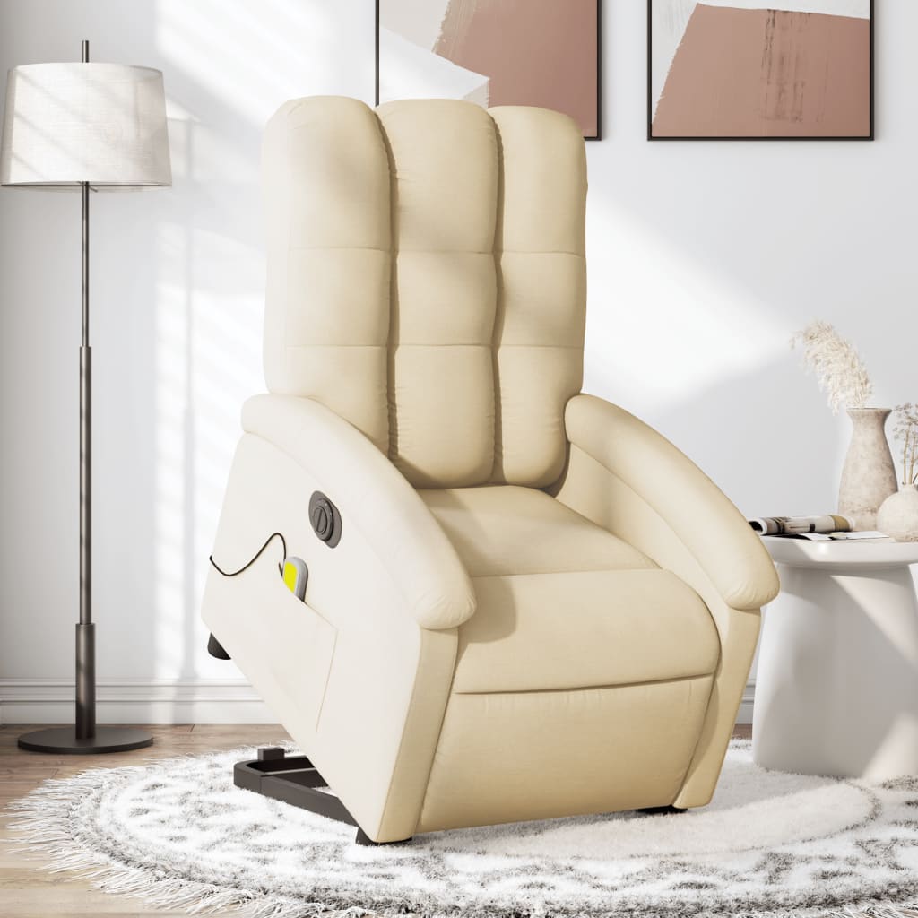 Fauteuil Inclinable Crème Tissu - Fauteuil Inclinable - Fauteuils