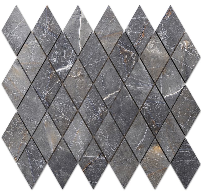Mosaico in gres su rete per bagno o cucina 29.2 cm x 25 cm – Romb shinestone