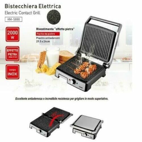 Bistecchiera Elettrica 2000 W Hoomei Grill Piastre in pietra Barbecue