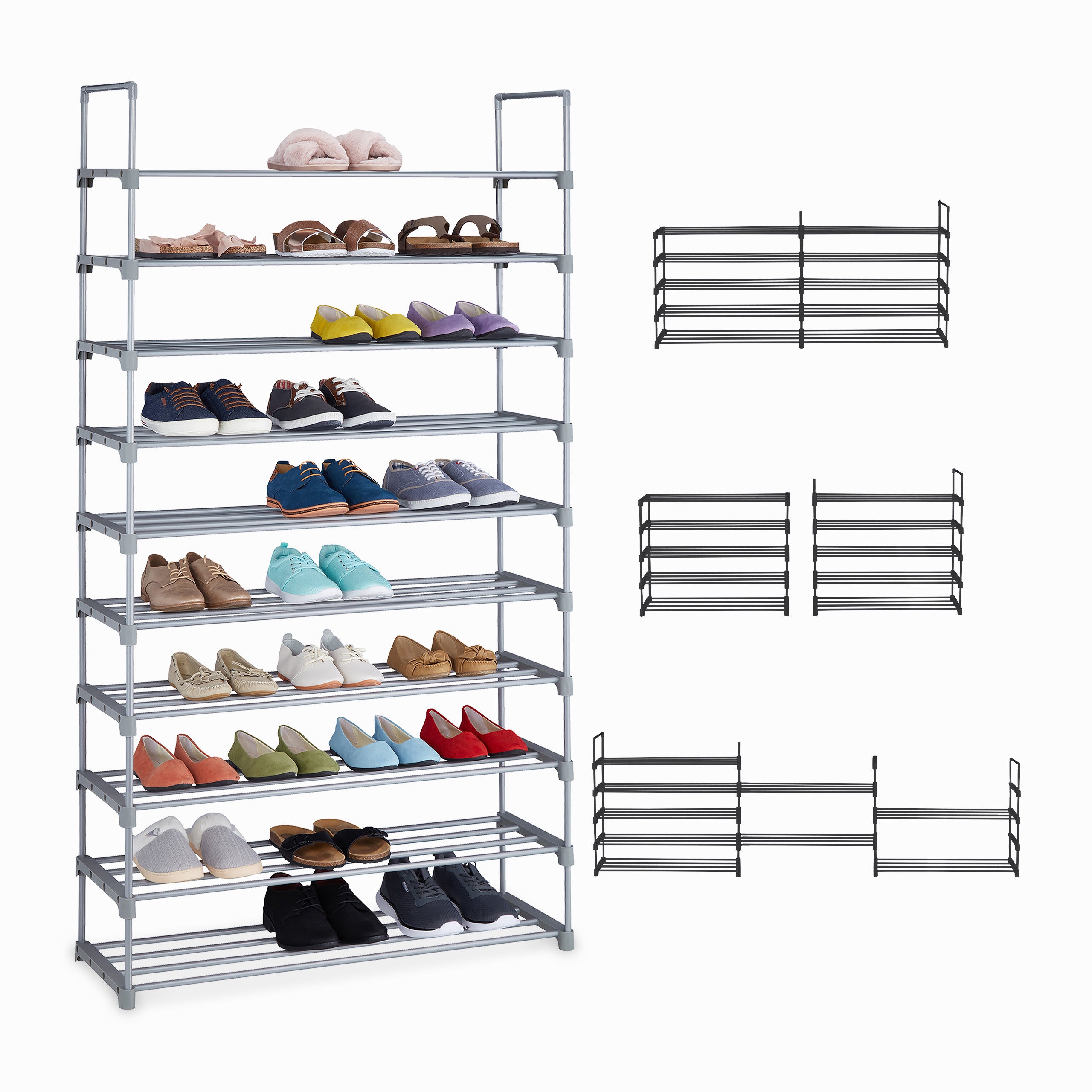 Hofuton Porte-chaussures en Plastique de 6 cubes DIY Multi-usage Étageres à Chaussures Organiseur de Rangement - Noir