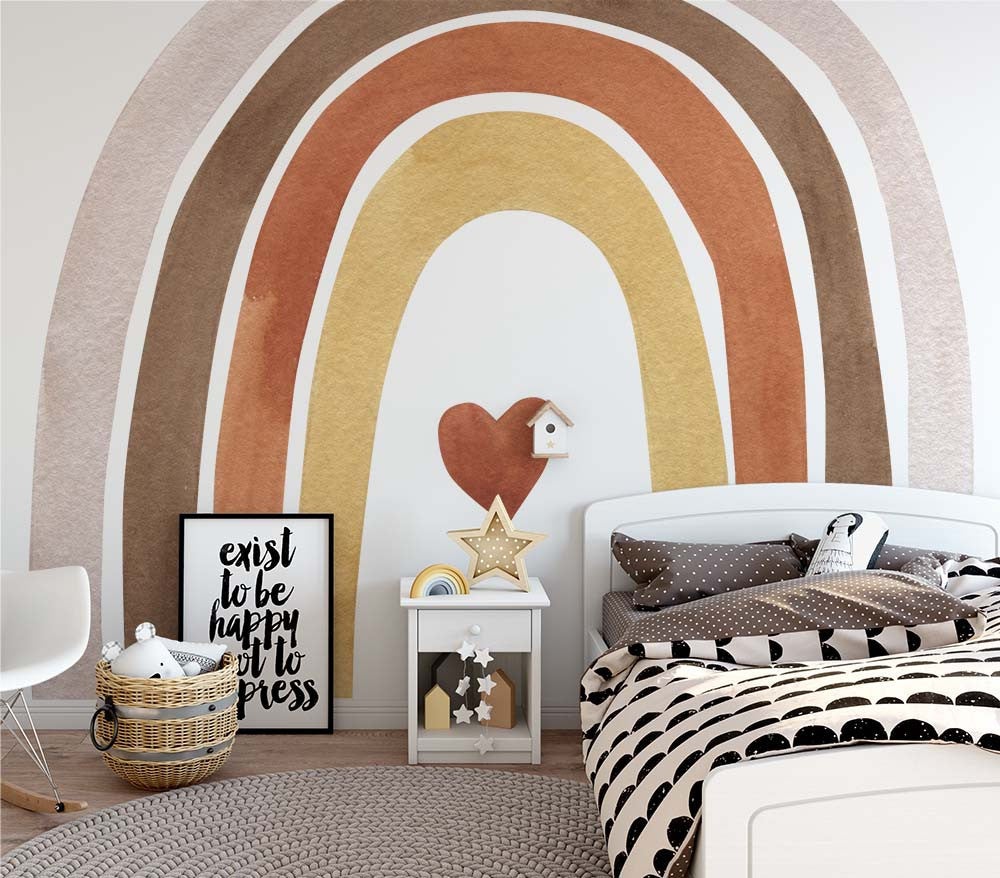 Papier peint enfant panoramique Arc en ciel Rainbow H230cms/L144cms ...