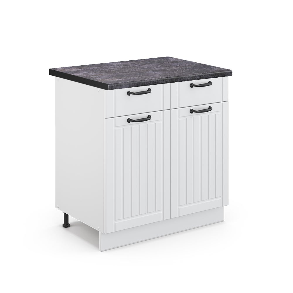 Vicco Szafka dolna do kuchni Fame-Line, Biały domek wiejski, 80 cm , BP Antracyt