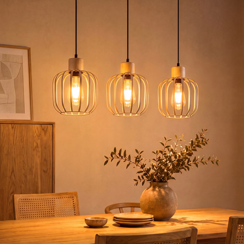 NETTLIFE Lampa suspendată 3 becuri pentru sufragerie, modernă pentru masă dining