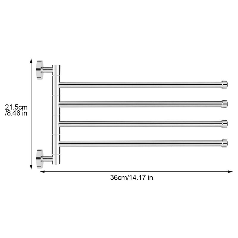 Porte-serviettes rotatif en acier inoxydable - 4