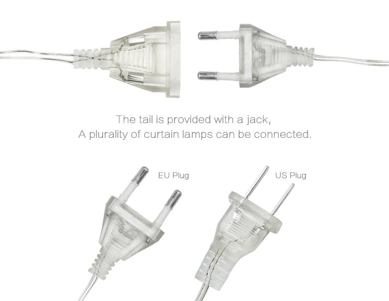 Cortina de luces navideñas para exteriores, guirnalda de 4 m con 96 LED, 8 modos y temporizador, resistente al agua IP44 para ventanas - 4